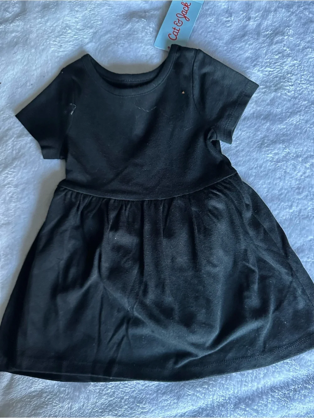 Carter's Black Short Sleeve Knit Dress for Girls